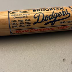 Signed Brooklyn Dodger Cooperation Bat by Pee Wee Reese