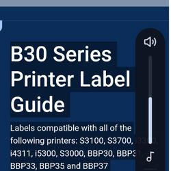 Red B30 series Printer lables New In Box