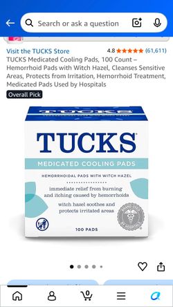 Tucks - medicated cooling pads
