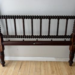Solid Dark Wood Twin Bed Frame – Excellent Condition