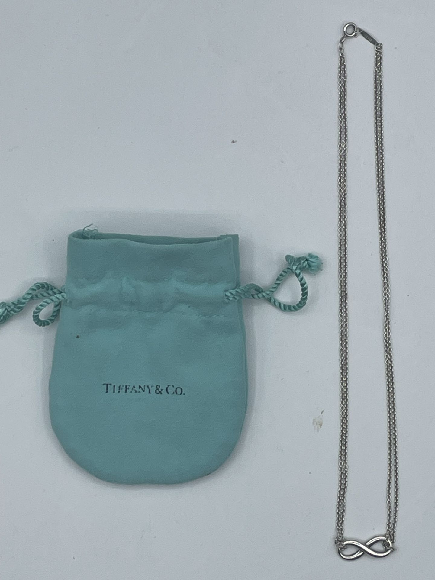 Tiffany & Co. Sterling Silver Infinity Pendant Double Strand Necklace