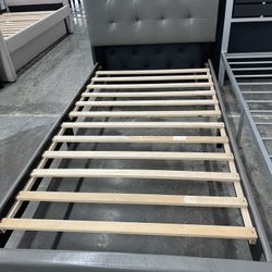 Grey Twin Bed Frame And Mattress 