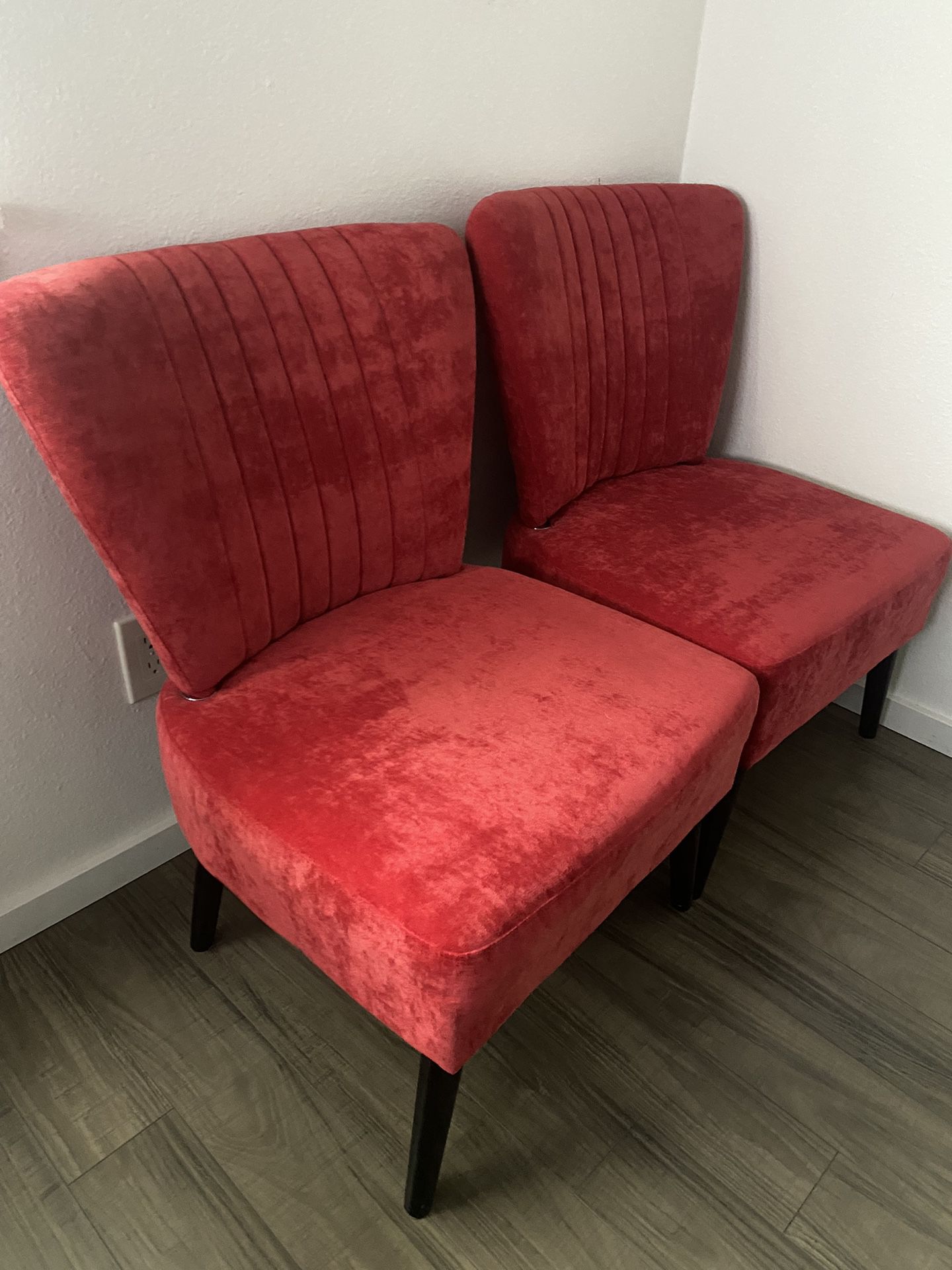 2 Red Armchairs 