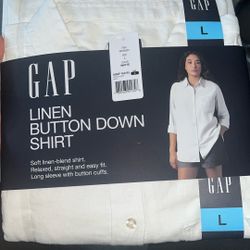 GAP LARGE LINEN BUTTON DOWN NEW 