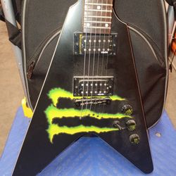 Schecter Diamond Series Monster Energy Flying V electric guitar. 