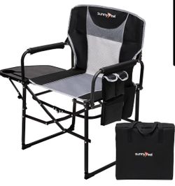 Camping Directors Chair Heavy Duty Oversized Folding Chair With Side Table