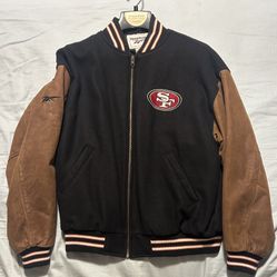 Vintage Reebok San Francisco 49ers Jacket Black/Brown Men's Size Large