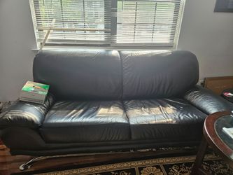 Set of Black leather couches