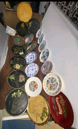 21 Total Pieces Of 1930s-1970s Vintage Orniment State Plates