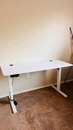 White Office Desk - Adjustable Height
