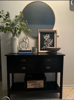 48” Black Console Table
