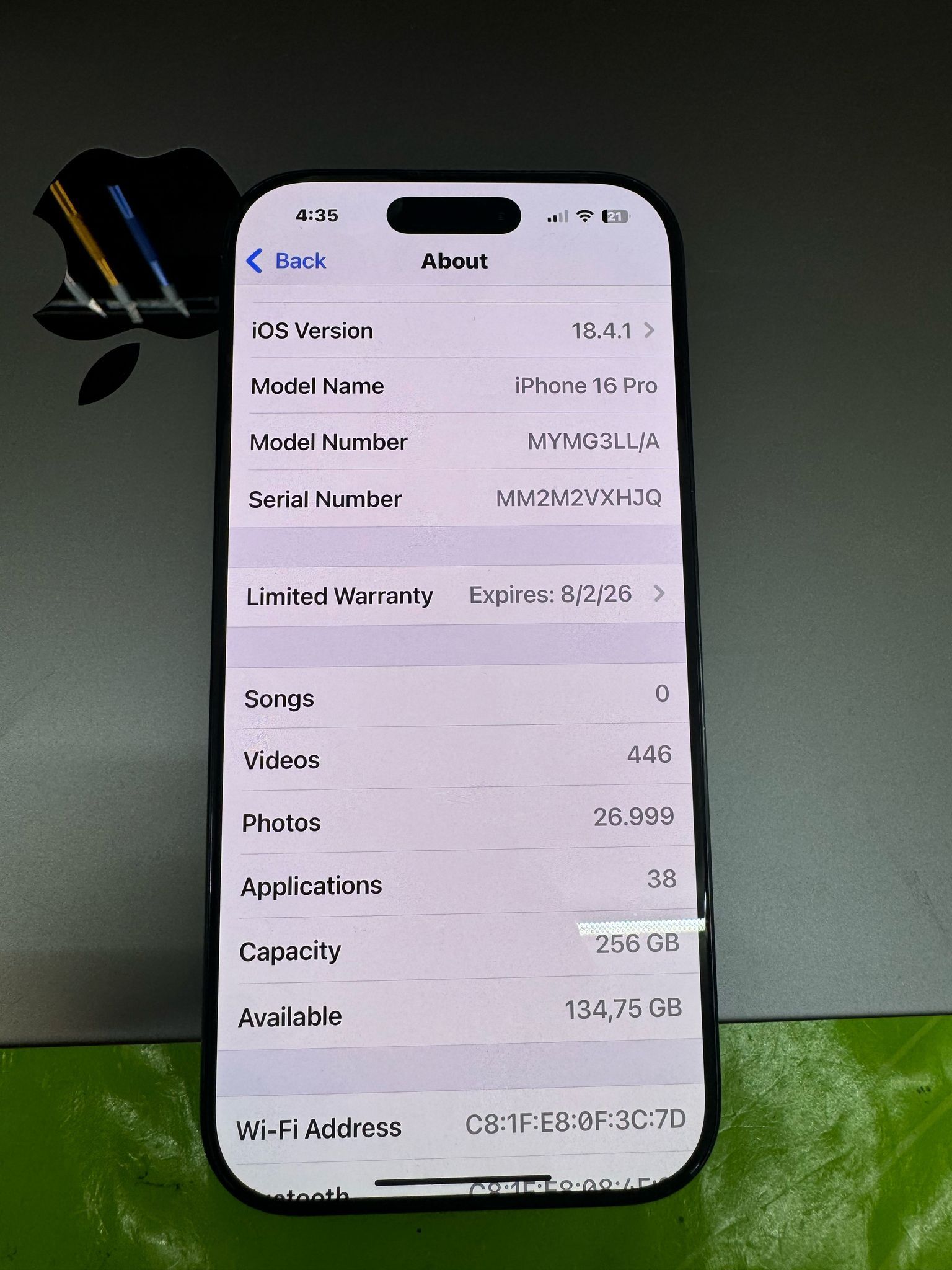 Iphone 16 Pro 256gb.