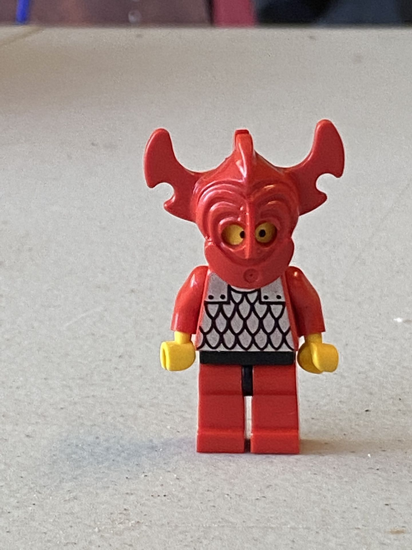 Red Knight Lego Figure With Rare Helmet