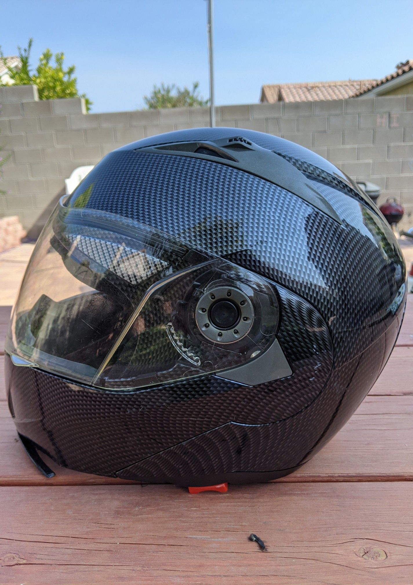 TMS Carbon Fiber Motorcycle Helmet Adult Medium