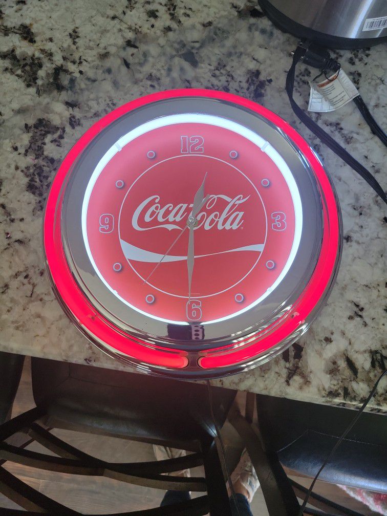 Coca-cola clock neon