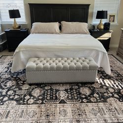 King Size Bedroom Set, 2 End Tables,  Dresser, Electronic Ports. 