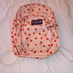 JANSPORT WOMENS PINK STRAWBERRY DESIGN BACKPACK
