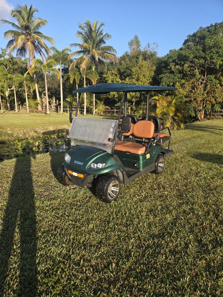 Icon Golf Cart Brand New Batteries 48 Volt System Runs Great On Board Battery Charger.