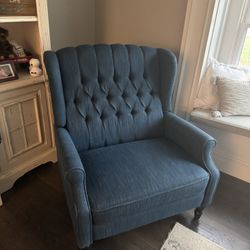 Upholstered Recliner With Nail Head Accent 