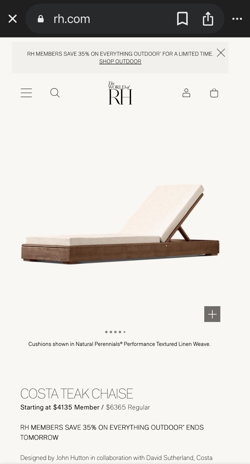 Restoration hardware Chaise / lounge