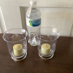 Princess House 2 Candle Holders 4.5”h X 3.5 W