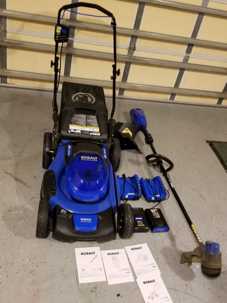 Kobalt 40v Electric Mower and Weed Eater combo for Sale in Hubert, NC