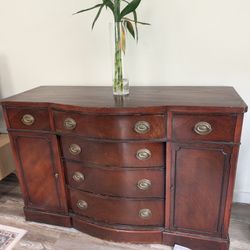 Vintage Bow Front Sideboard Buffet