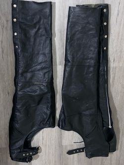 FMC leather motorcycle chaps read for price