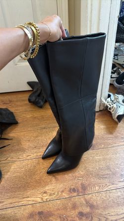 Steve Madden black boot leather size 7