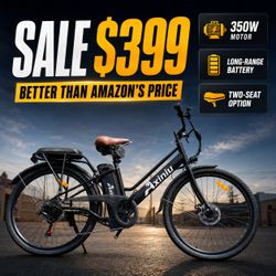 Axiniu Two seater Electric Bike BLK & WHT available | 24" 48V 20AH 350W |  Great for school pickups!!