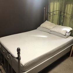 Queen Size Bed Frame With 8” Snug Mattress + Box springs 