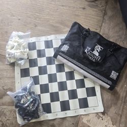 The Knight School Chess Mat And Chess Pieces Set Educational Set In