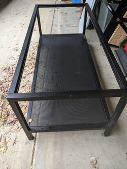 Black Coffee Table W/ Glass Top