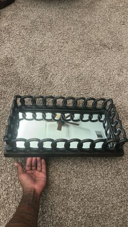 mirrored vanity tray