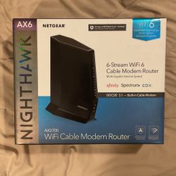 Netgear Nighthawk AX6 WiFi Cable Modem Router