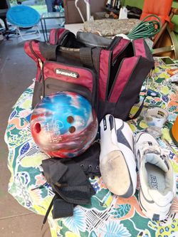 New Brunswick baeling bag ball 9.2 lb shoes 7.5 and hand brace