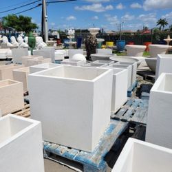 Concrete Large Square Planter or Water Fountain / Cement Stone Backyard Patio Pots Garden Planters / Outdoor Fountains