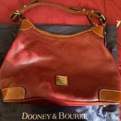 DOONEY & BOURKE PEBBLE GRAIN LEATHER RED HOBO  