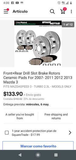 Brake rotors mazdaspeed 3