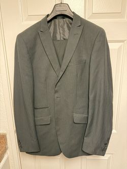 Black Pinstripe Suit Blazer With Matching Pants