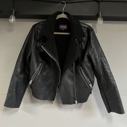 Sherpa Lined Leather Jacket 