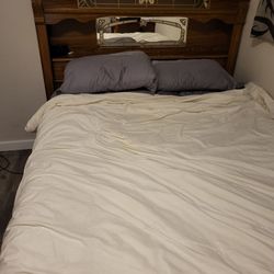 Queen Beed Set, 7 Piece: Headboard And Bed Frame; Tall Dresser; Long Dresser With Vabity Mirror Top; 2 Night Stands