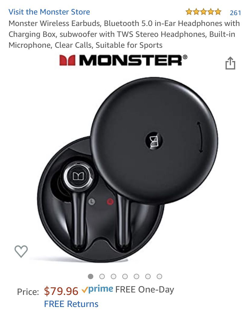 Brand new and Sealed Monster Airlinks 102 wireless earbuds