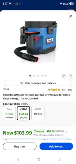 Shark MessMaster Portable Wet Dry Vacuum VX100