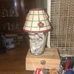 Glass Jar With Shells In It To Look Like Lamp