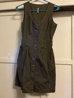 DARK GREEN CARGO DRESS