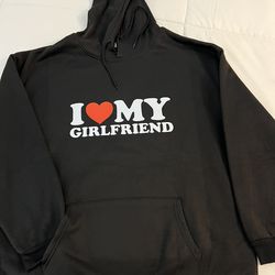 I love girlfriend Large Black Hoodie