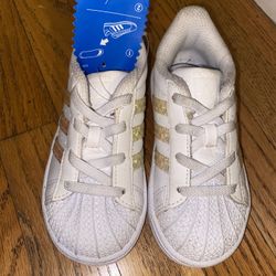 New Toddler Kids White Adidas Shoes Size 8