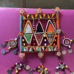 African Maasai beaded pendant