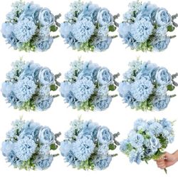 Lyrow Artificial Peony Flowers Fake Peony Silk Hydrangea Bouquet Elegant Flowers for Wedding Decoration Faux Realistic Floral for Home Party Centerpie